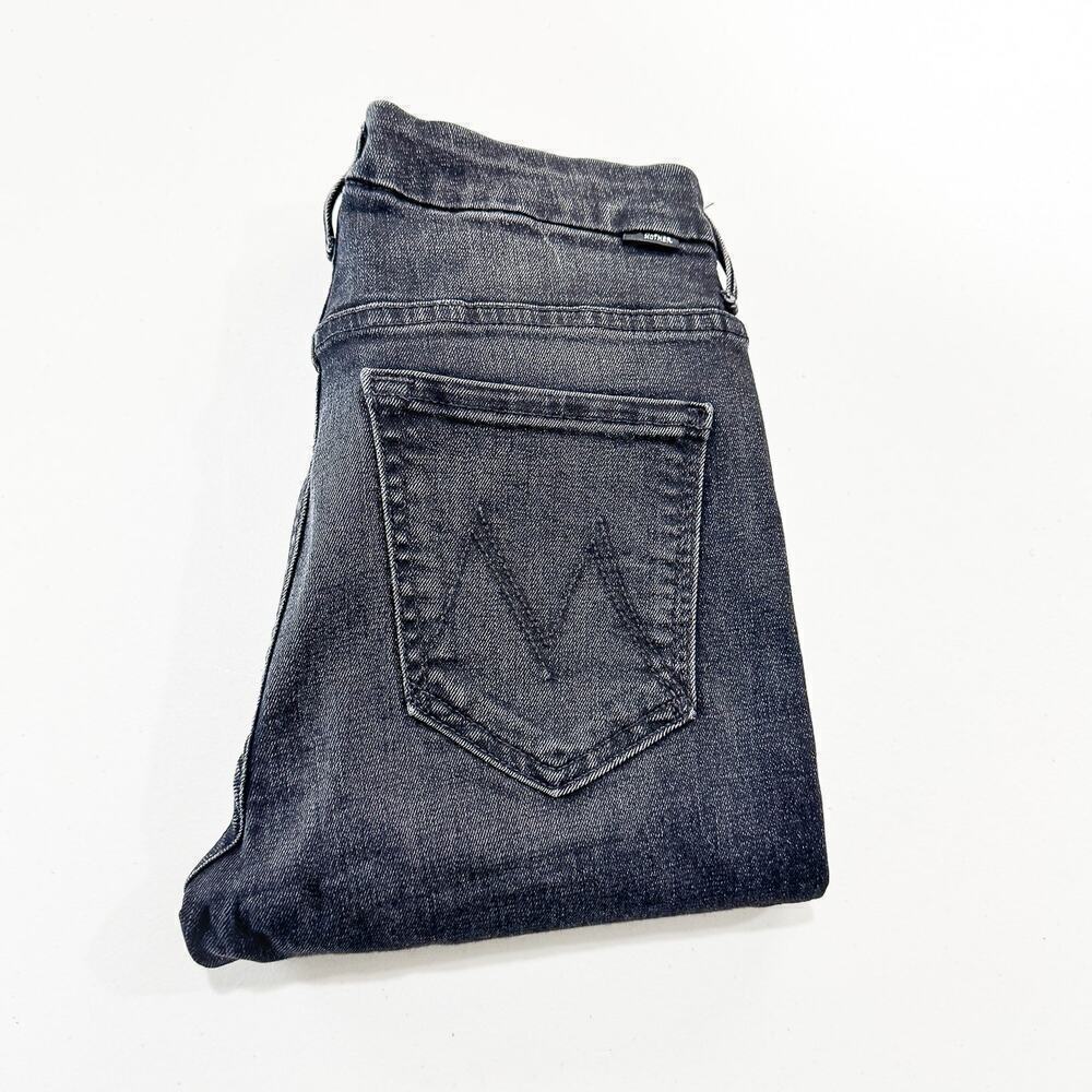 Mother High Waisted Looker Black Hawk Denim jeans Charcoal/Black Size 26